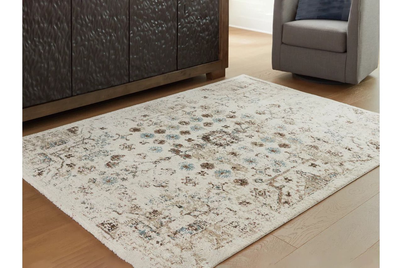 Jossler 5' x 7' Rug In Ivory/Brown/Teal R407072