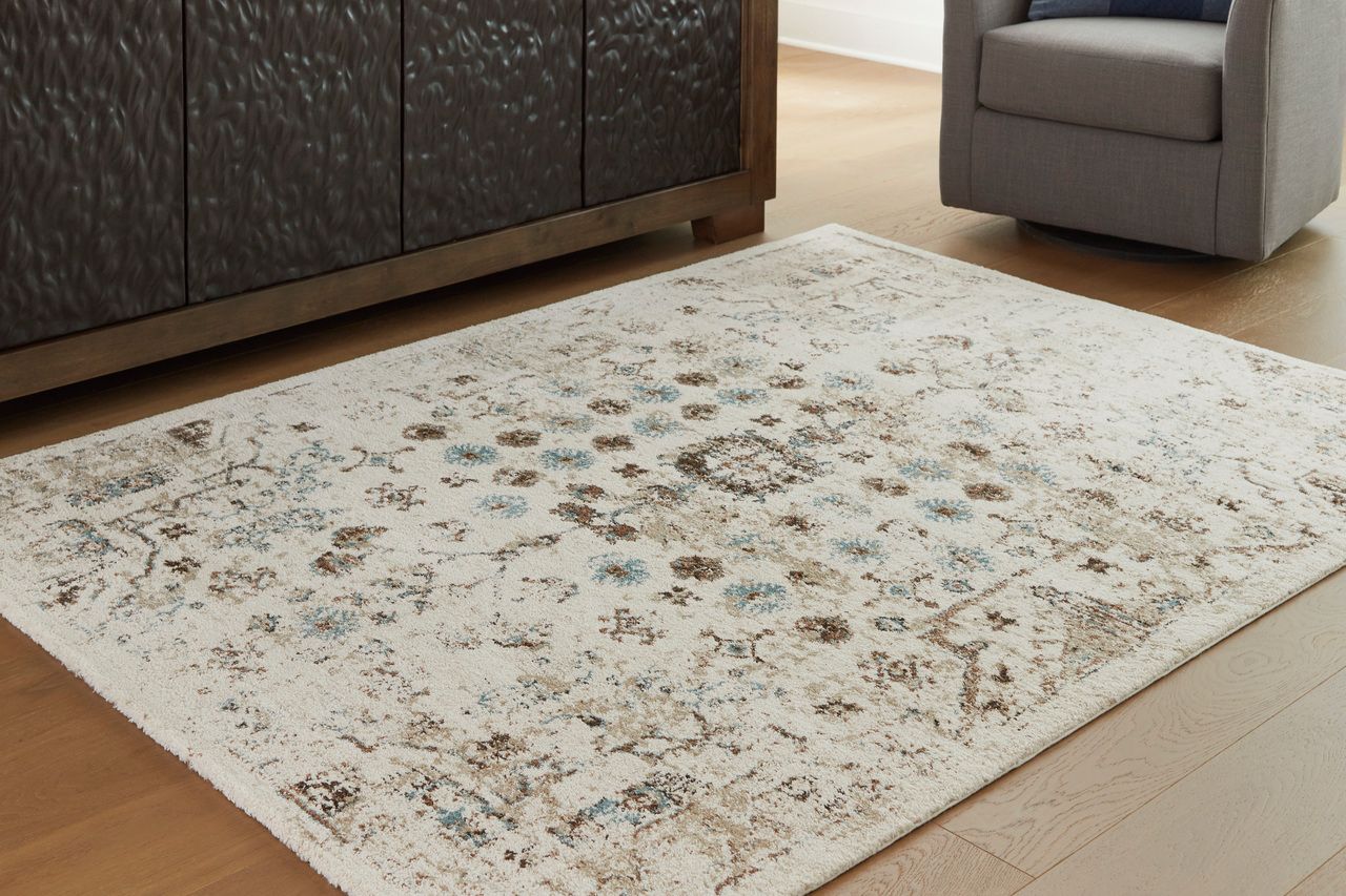 Jossler 5' x 7' Rug In Ivory/Brown/Teal R407072