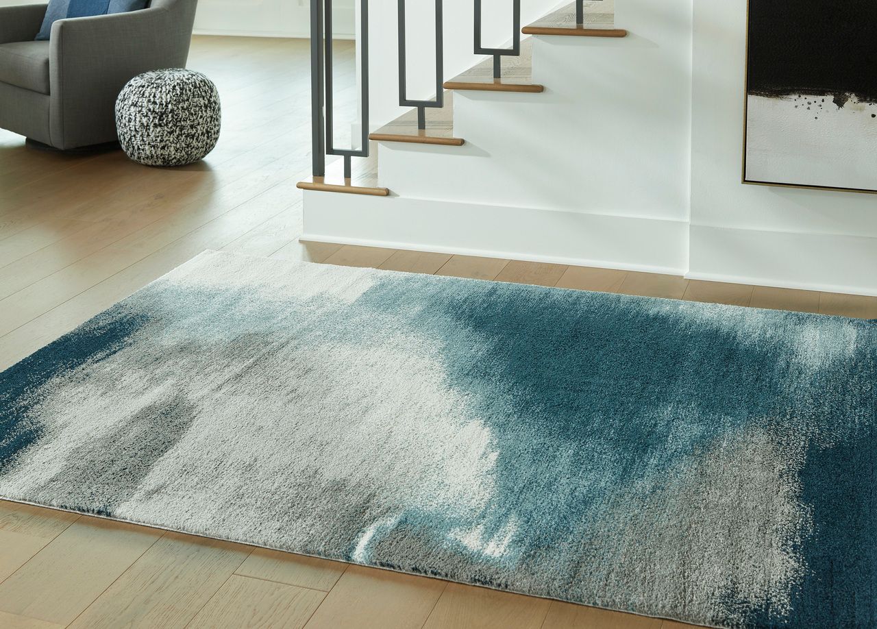 Brentward 5' x 7' Rug In Blue/Gray/Ivory R407082