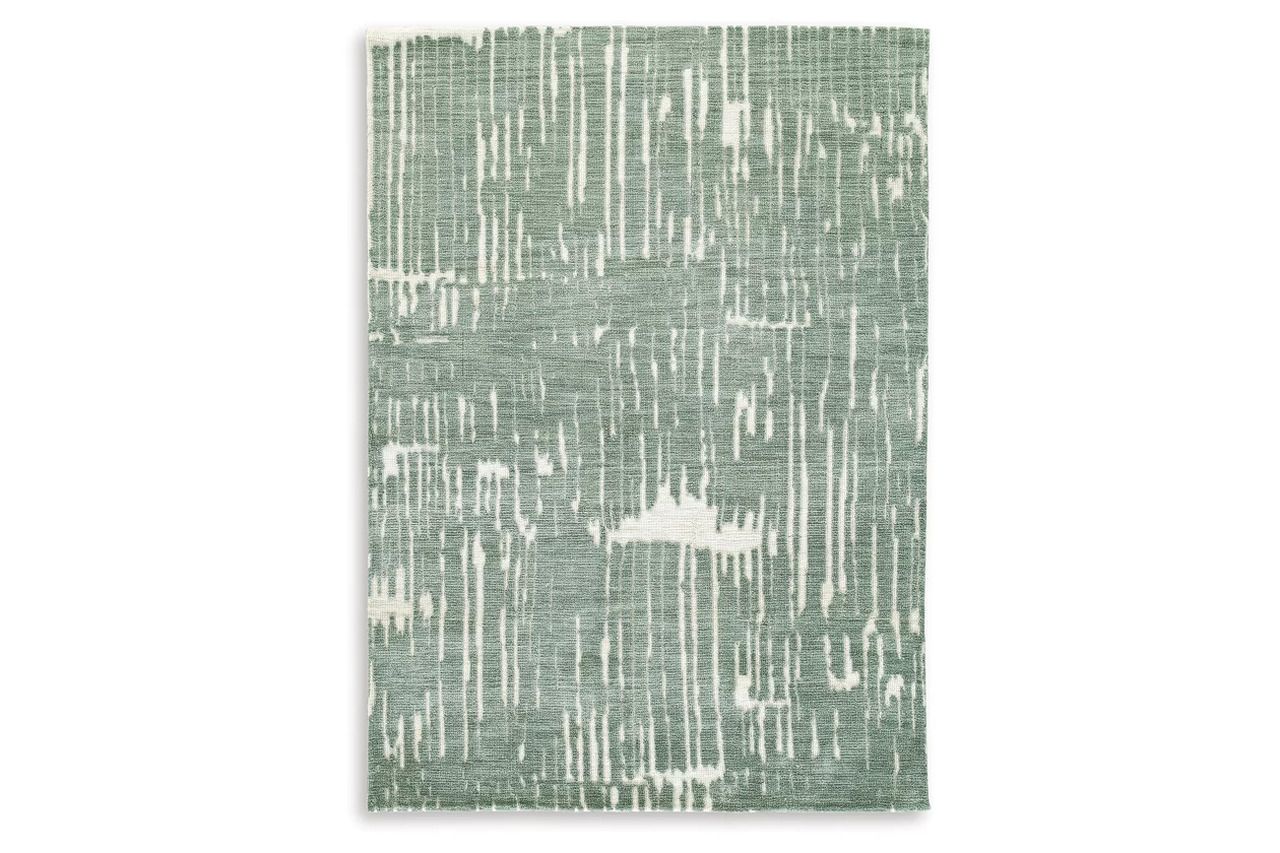Cayworth 5' x 7' Rug In Teal and White R407092