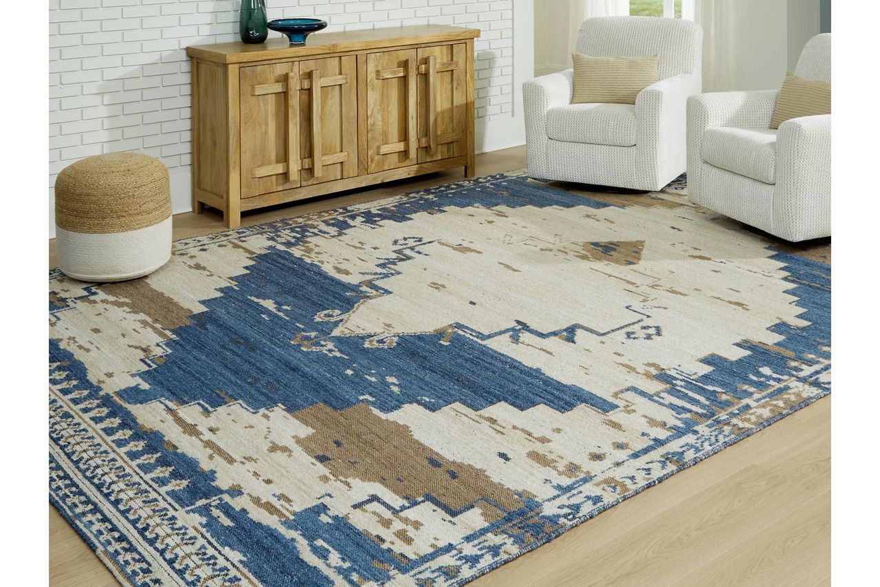 Varnler 10' x 14' Rug In Blue/Brown/Tan R407130