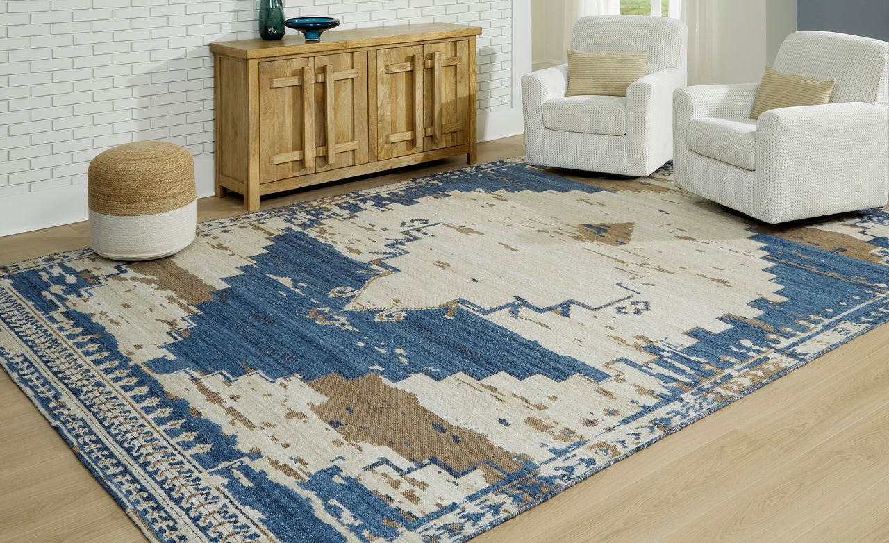 Varnler 10' x 14' Rug In Blue/Brown/Tan R407130