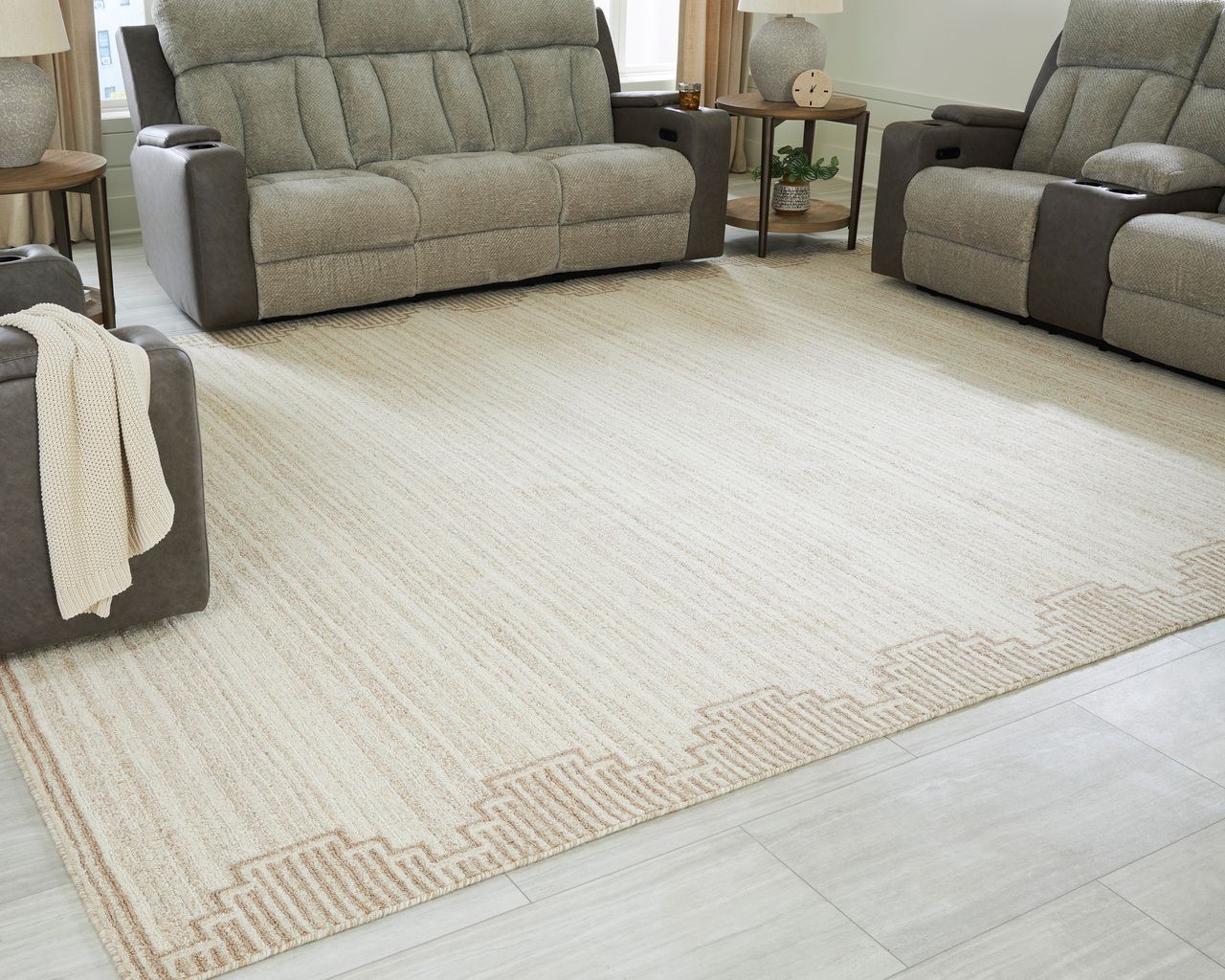 Emorymore Extra Large Rug In Brown and Beige R407300
