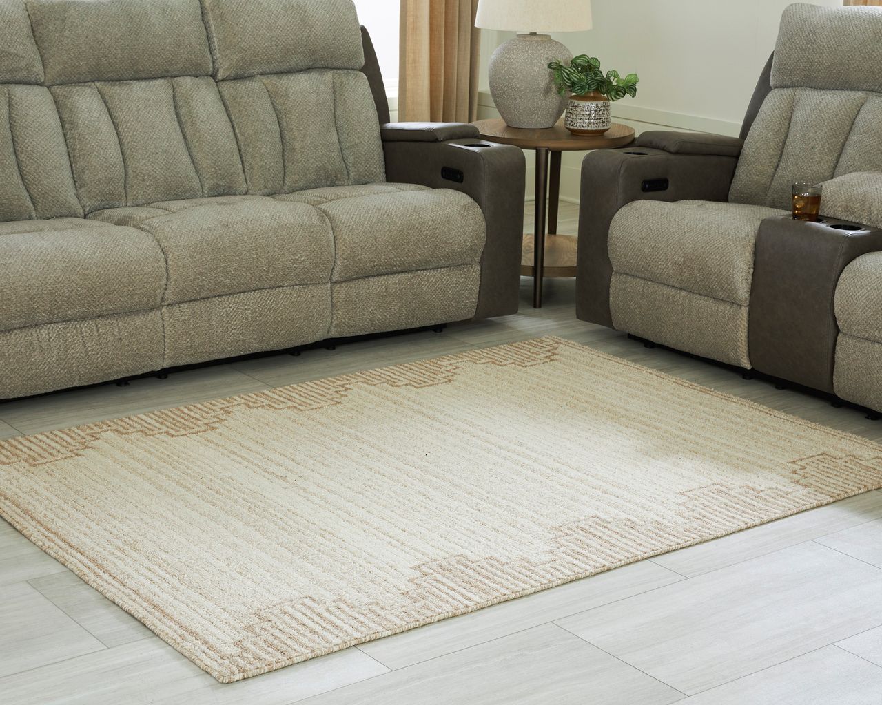 Emorymore Medium Rug In Brown and Beige R407302