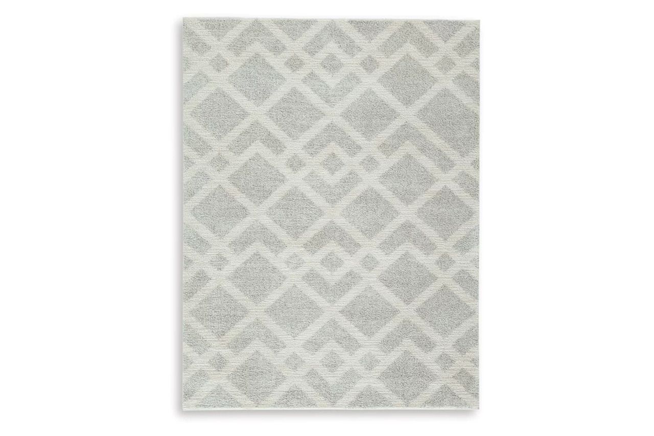 Unawick Medium Rug In Gray and Ivory R407332