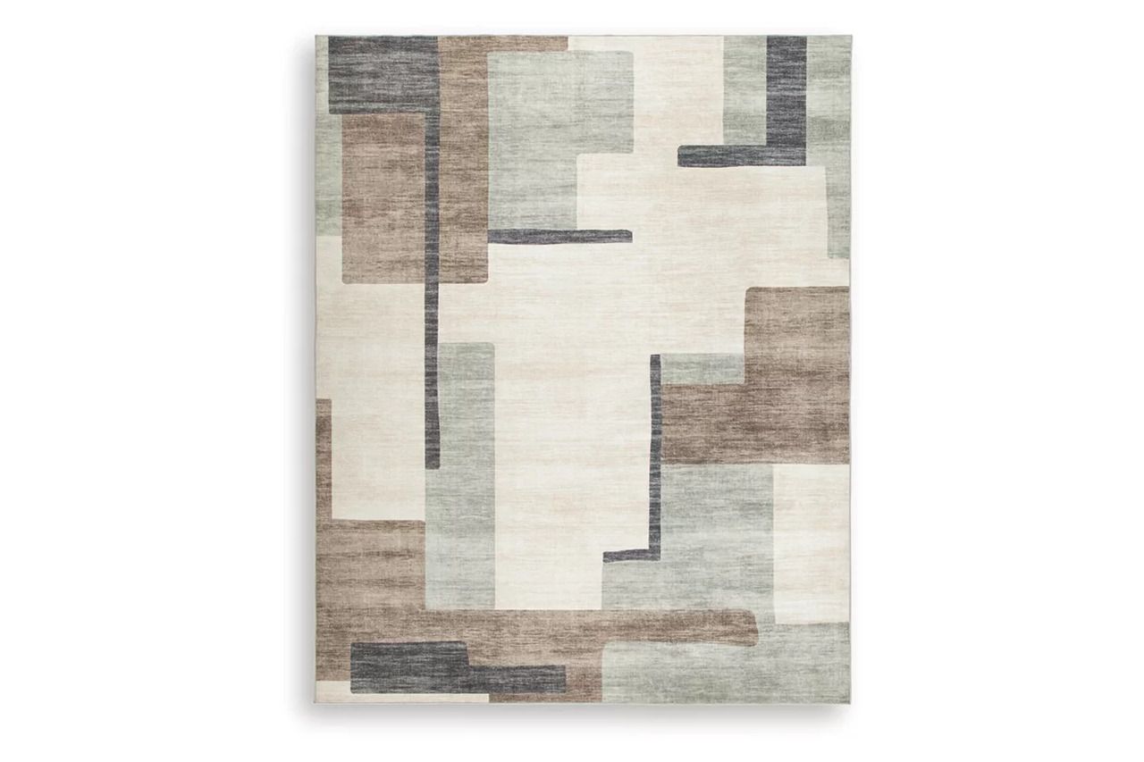 Larkport Washable Large Rug In Cream and Brown and Gray R407411
