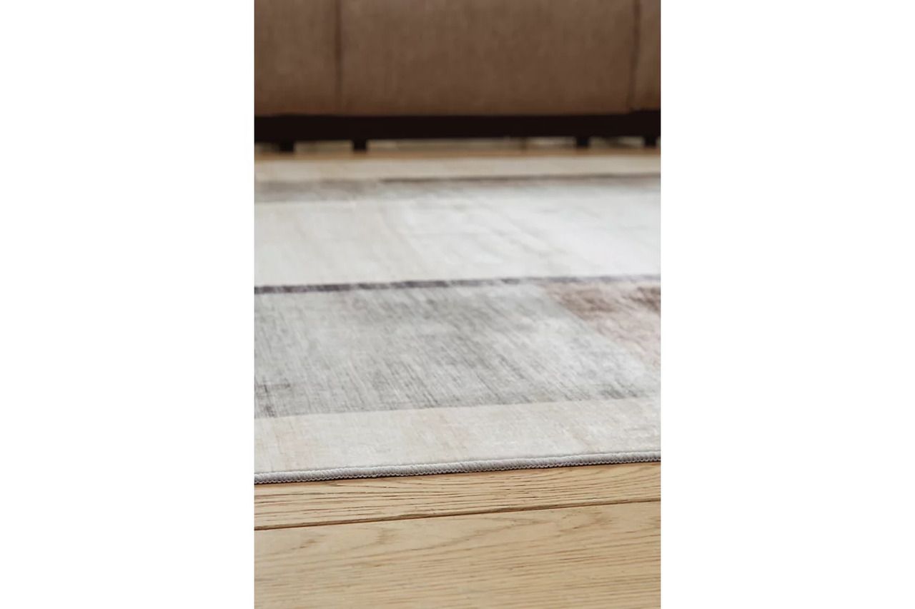 Larkport Washable Large Rug In Cream and Brown and Gray R407411