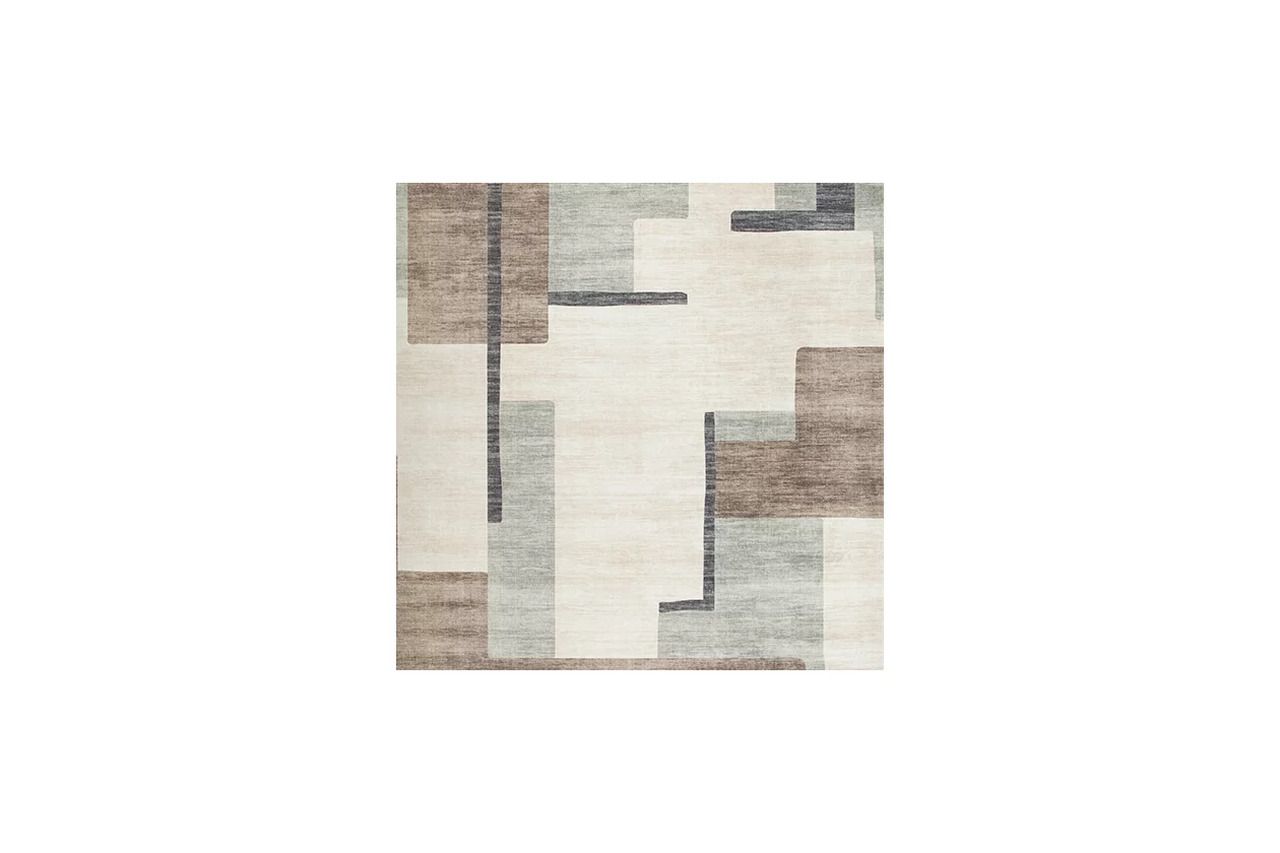Larkport Washable Large Rug In Cream and Brown and Gray R407411