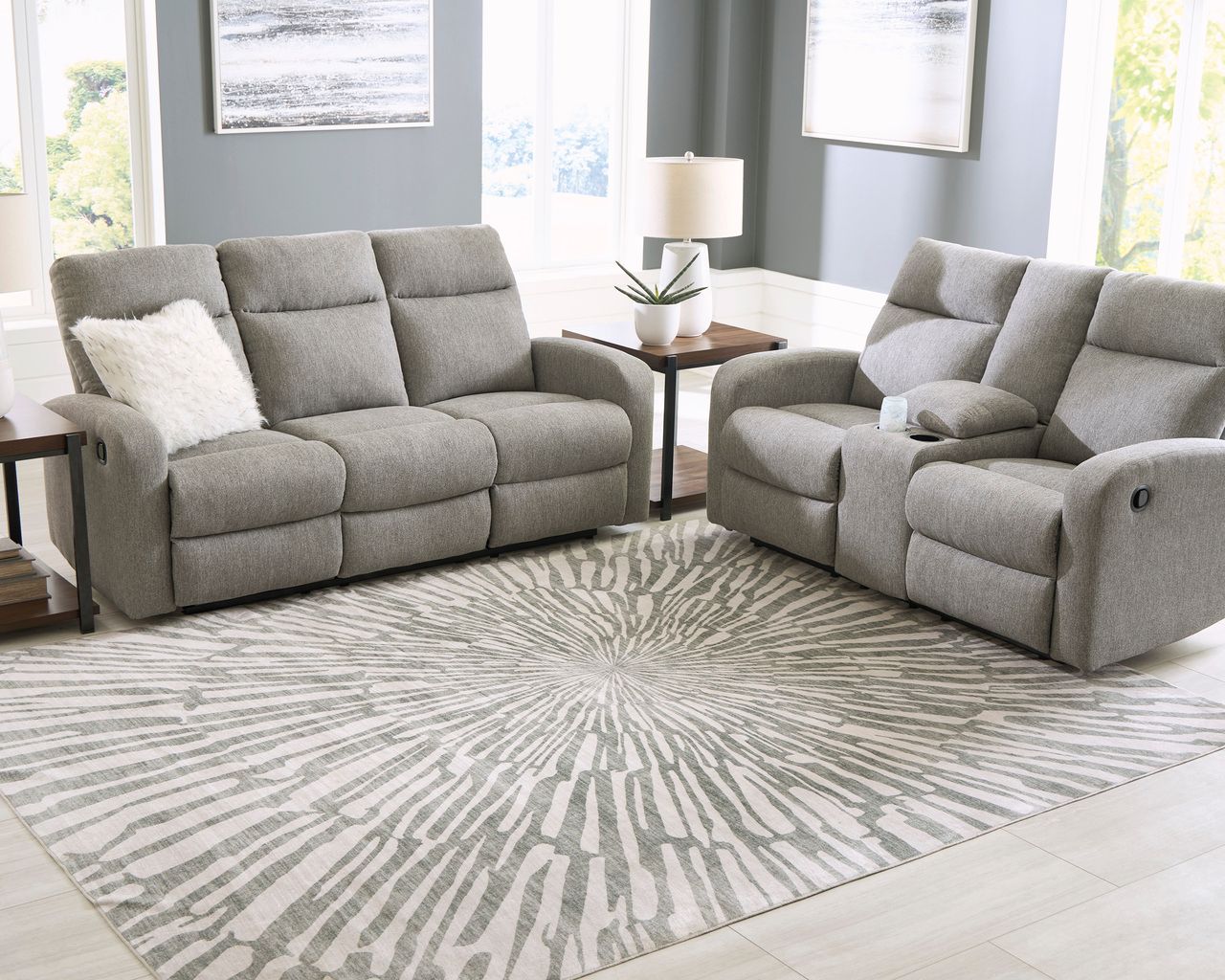 Verland Washable Large Rug In Gray and White R407431