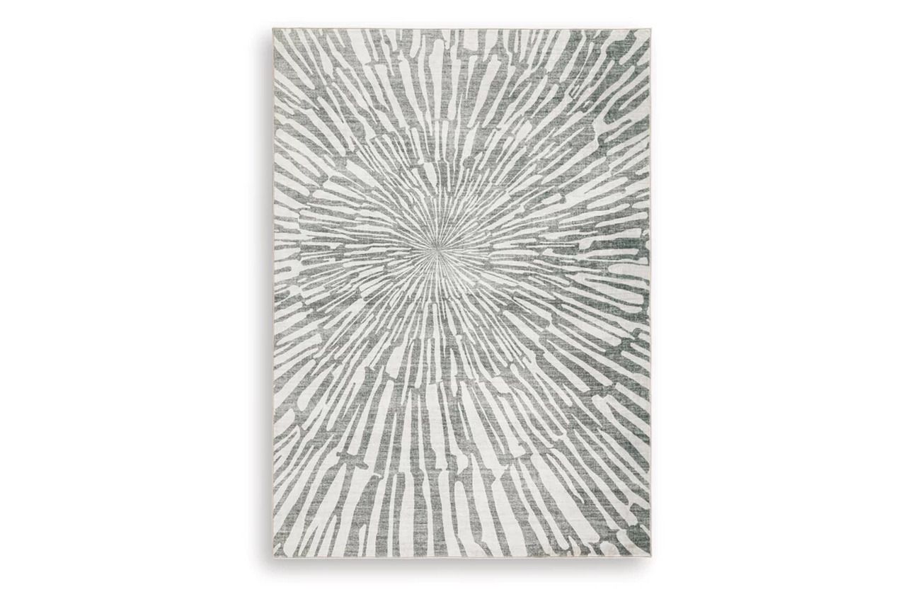 Verland Washable Medium Rug In Gray and White R407432
