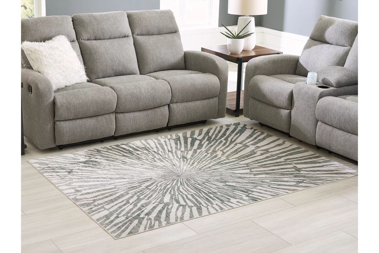 Verland Washable Medium Rug In Gray and White R407432