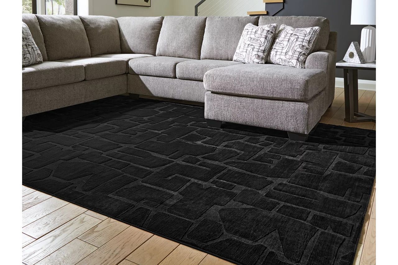 Gibbswell Washable Large Rug In Black R407461