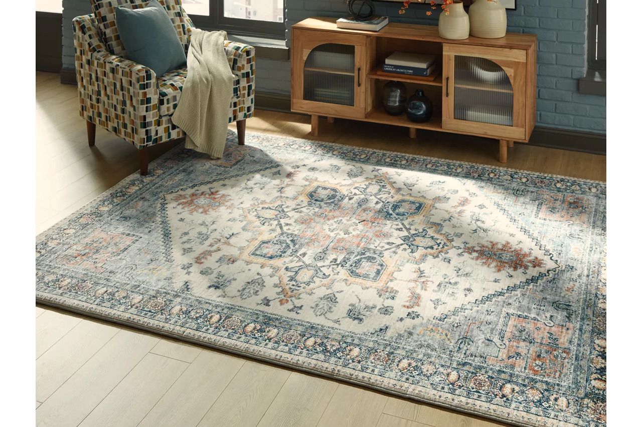 Wallney 7'6" x 9'6" Area Rug In Multi R407491
