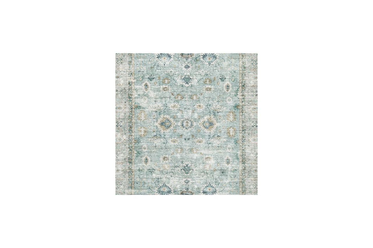 Ladstoney 7'6" x 9'6" Area Rug In Teal/Beige/Ochre R407501