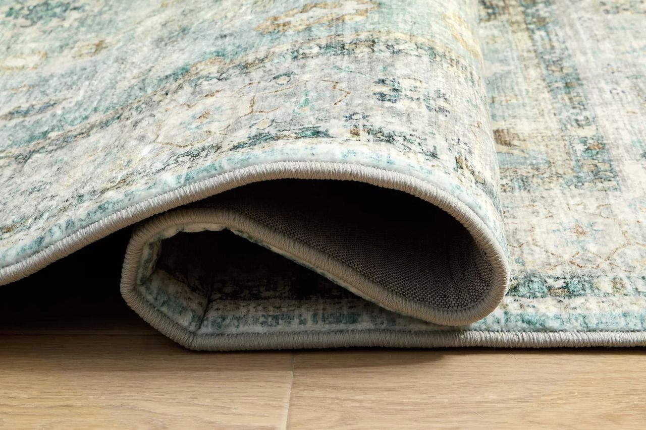 Ladstoney 5' x 7' Area Rug In Teal/Beige/Ochre R407502