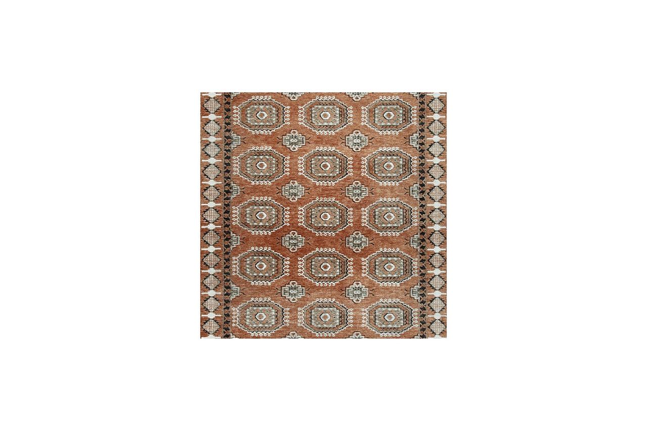 Qaabiz 7'8" x 10' Area Rug In Sienna/Ivory/Black R407521
