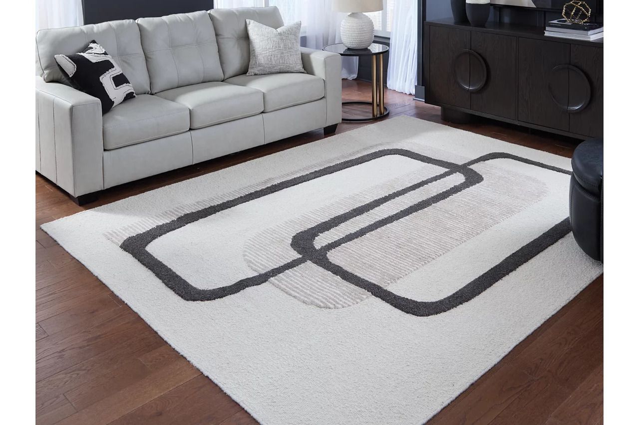 Davismour 7'8" x 10' Area Rug In Ivory/Taupe/Charcoal R407561