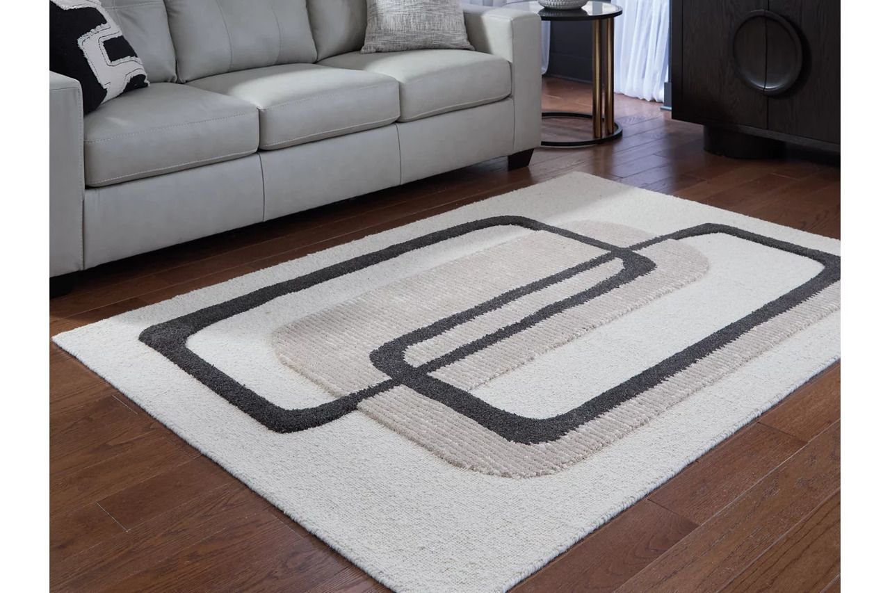 Davismour 5' x 7' Area Rug In Ivory/Taupe/Charcoal R407562