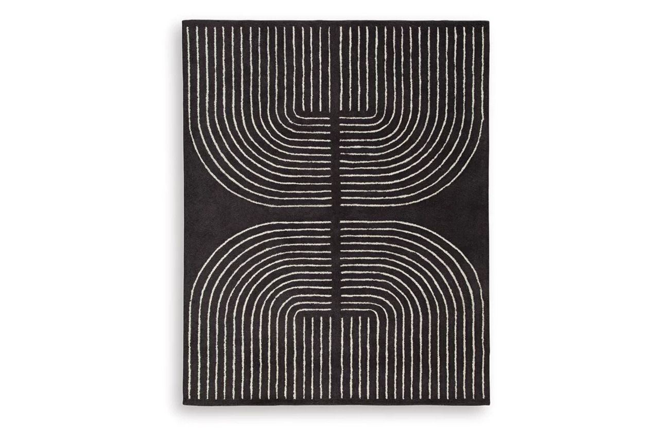 Eldonmore 7'8" x 10' Area Rug In Black and Ivory R407571