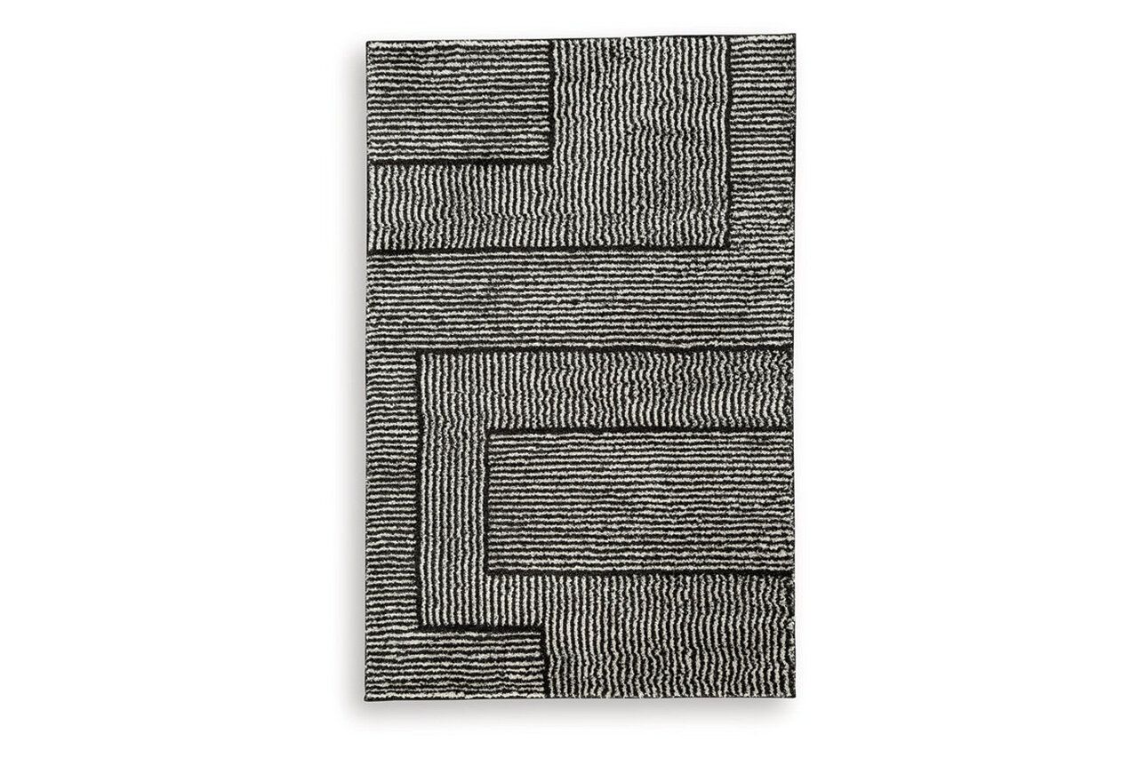 Kurtmen 5' x 7' Area Rug In Black and Ivory R407592