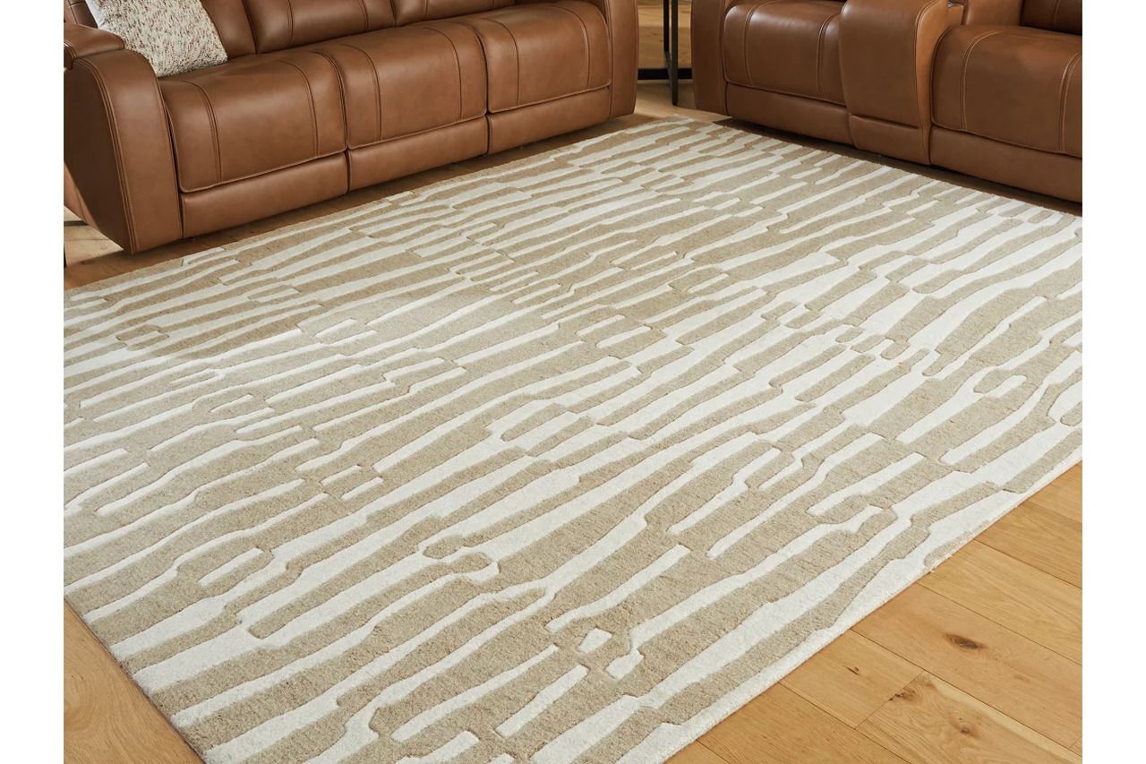 Corrbell 7'8" x 10' Area Rug In Beige and White R407631