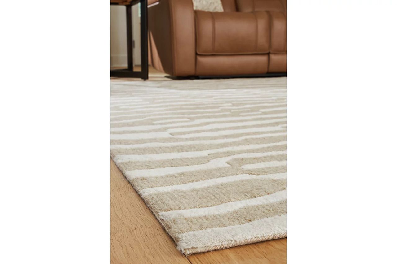 Corrbell 7'8" x 10' Area Rug In Beige and White R407631