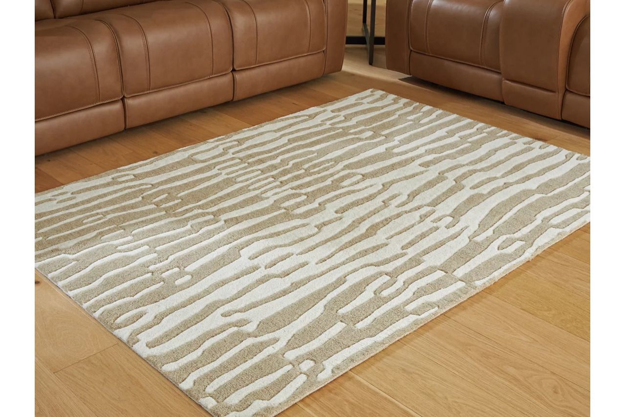 Corrbell 5' x 7' Area Rug In Beige and White R407632