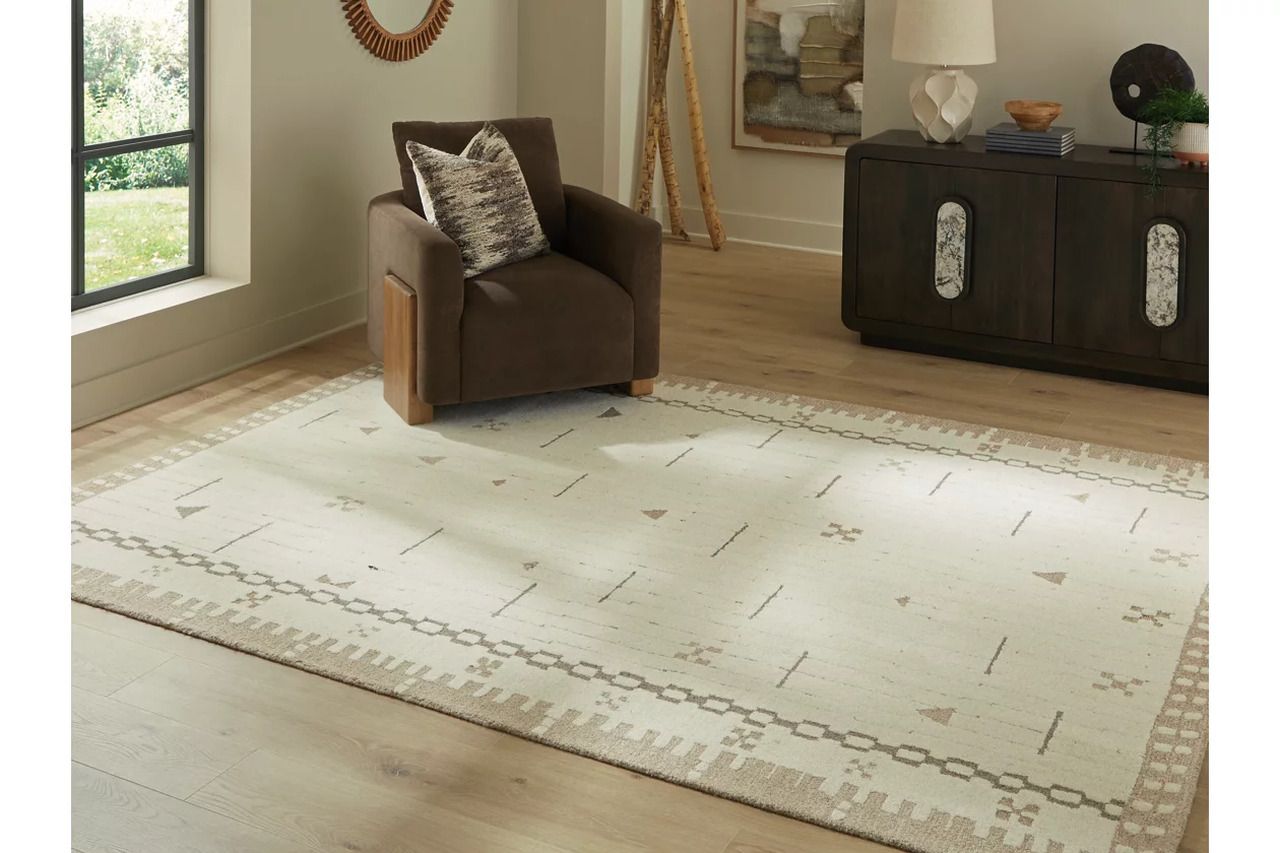 Dot 7'8" x 10' Area Rug In Cream/Brown/Taupe R407651