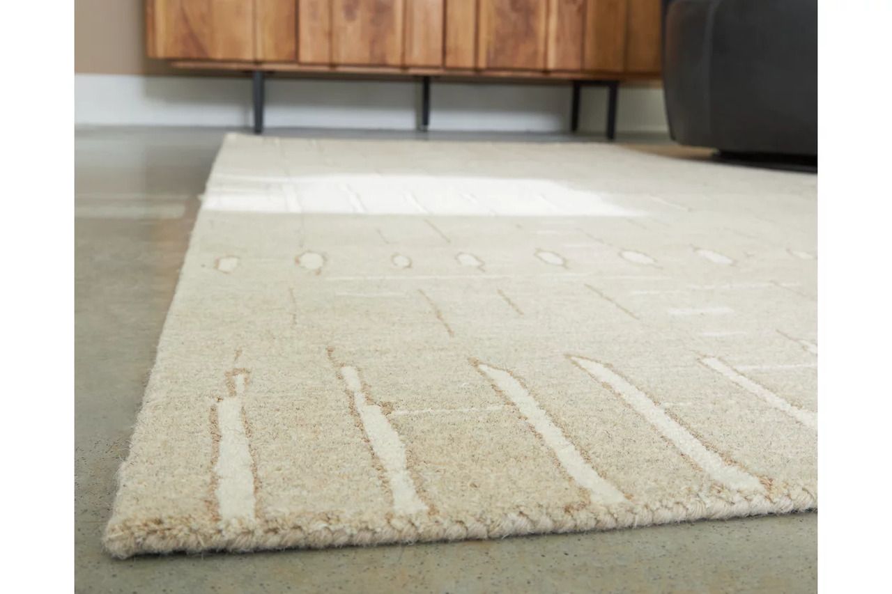 Wolbert 7'8" x 10' Area Rug In Ivory and Tan R407661