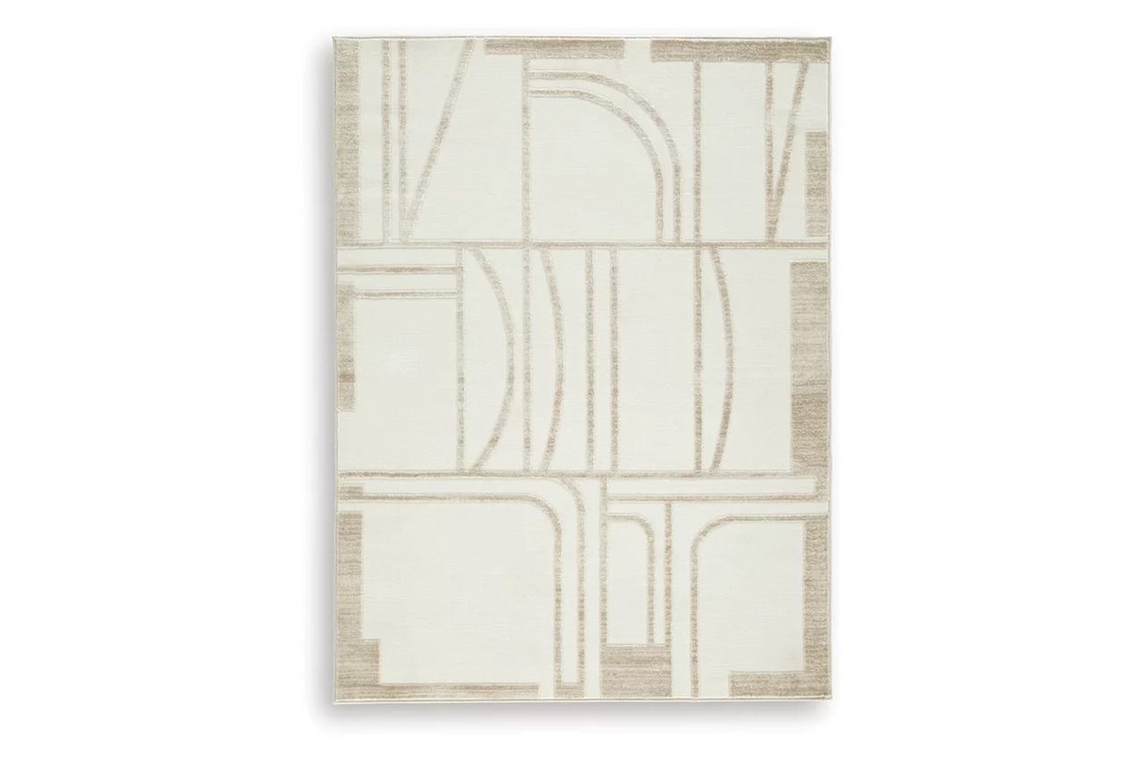 Farongrove 5'3" x 7' Area Rug In Ivory and Beige R407672