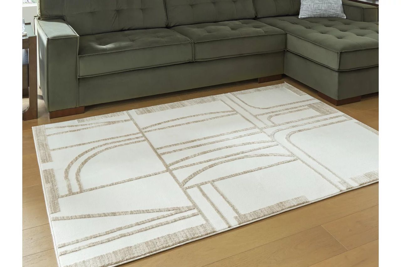 Farongrove 5'3" x 7' Area Rug In Ivory and Beige R407672