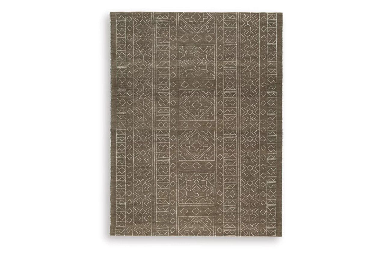 Merrittman 7'8" x 10' Area Rug In Brown and Ivory R407701