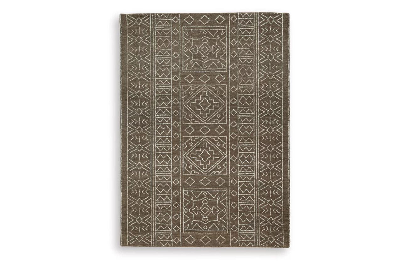 Merrittman 5' x 7' Area Rug In Brown and Ivory R407702