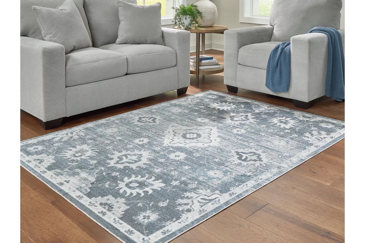 Avanworths Washable 7'10" x 10' Area Rug In Blue/Gray/Ivory R407791
