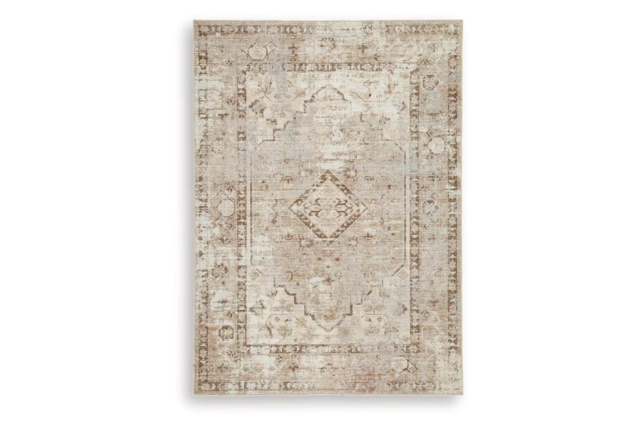 Livdon Washable Medium Rug In Brown and Beige R407912