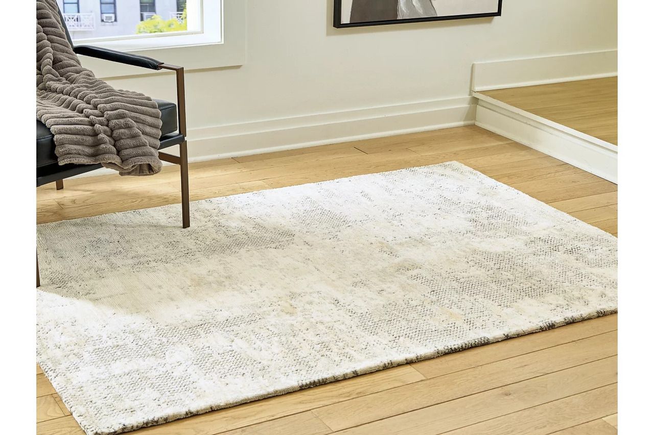 Raif Medium Rug In Gray and White R408082