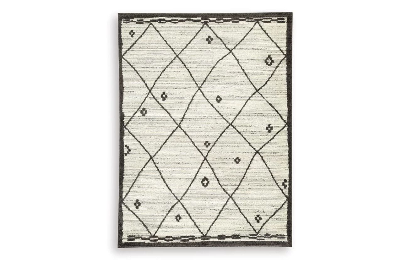 Fenriston Large Rug In Cream and Black R408301