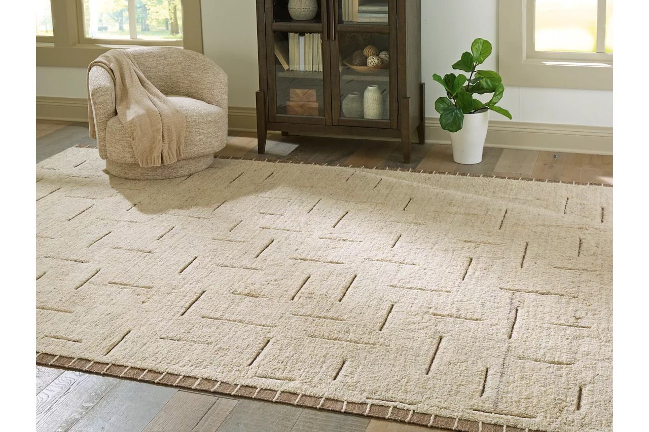 Clayman Extra Large Rug In Beige and Brown R408340