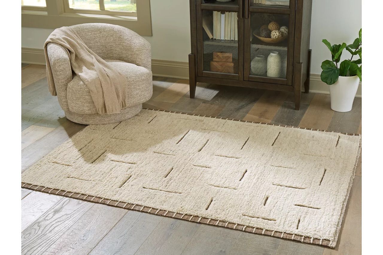 Clayman Medium Rug In Beige and Brown R408342