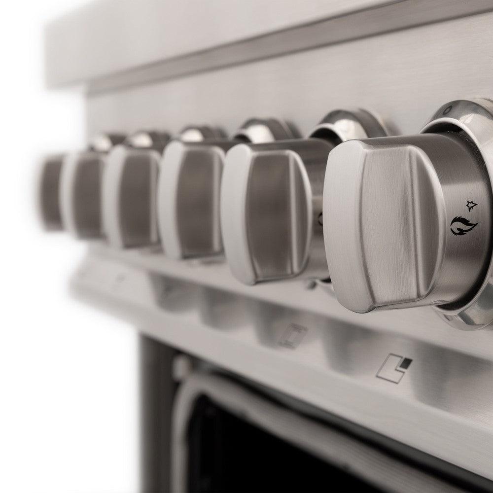 24 In. 2.8 Cu. Ft. Legacy Dual Fuel Range With 4 Burner Gas Cooktop And Electric Convection Oven In Stainless Steel RA24