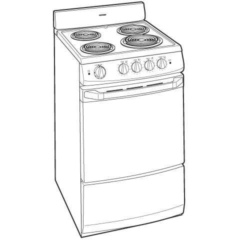 24" Electric Free-Standing Range RA724KWH, product image 8 of 9