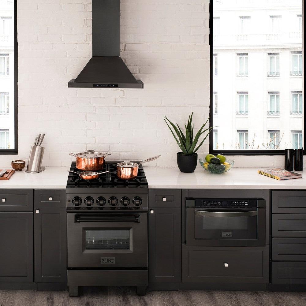 24" 2.8 cu. ft. Dual Fuel Range with Gas Stove and Electric Oven with Brass Burners RABBR24