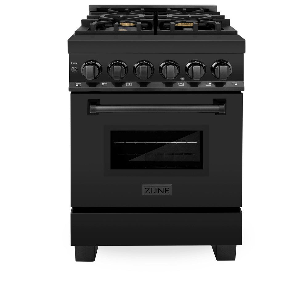 24" 2.8 cu. ft. Dual Fuel Range with Gas Stove and Electric Oven with Brass Burners RABBR24