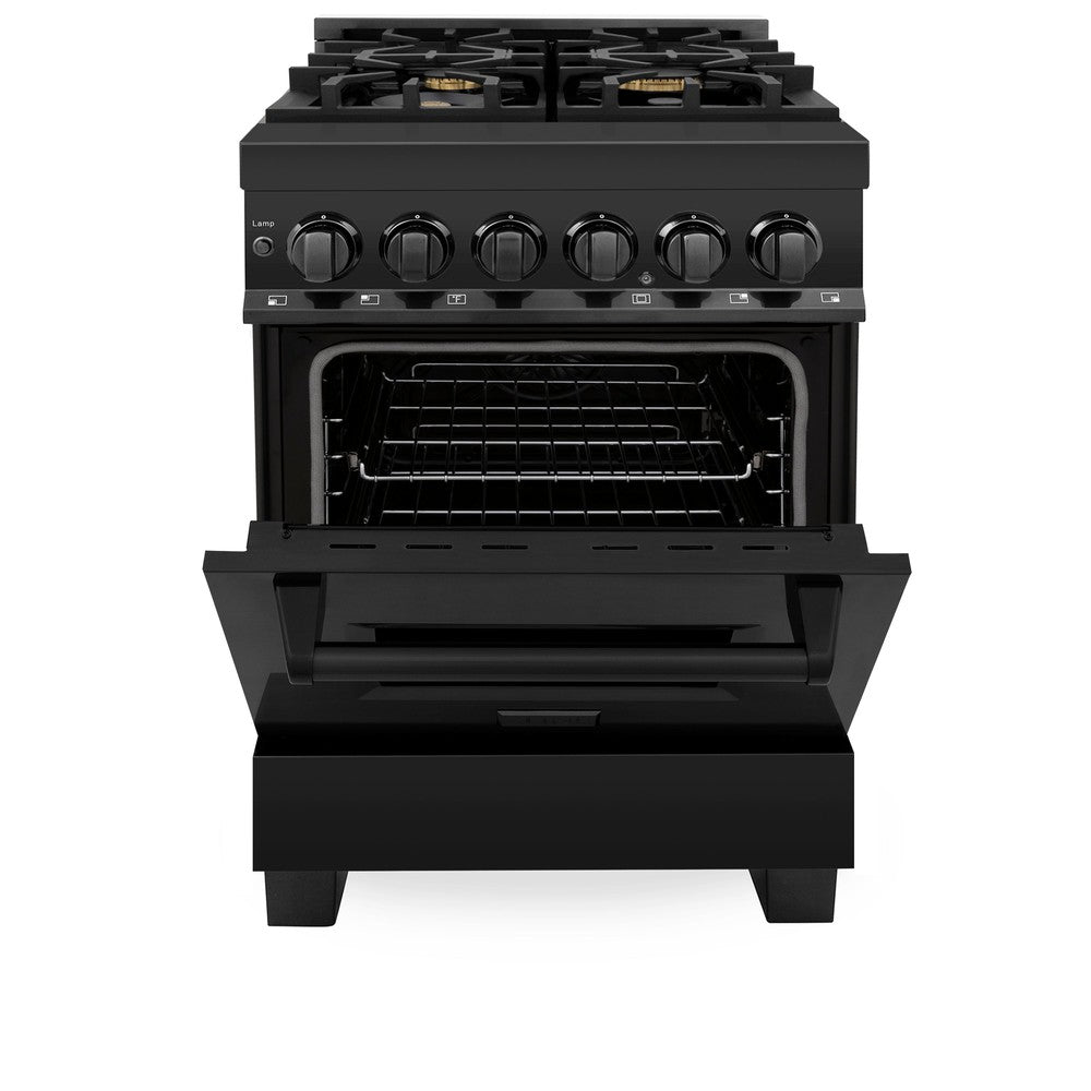 24" 2.8 cu. ft. Dual Fuel Range with Gas Stove and Electric Oven with Brass Burners RABBR24