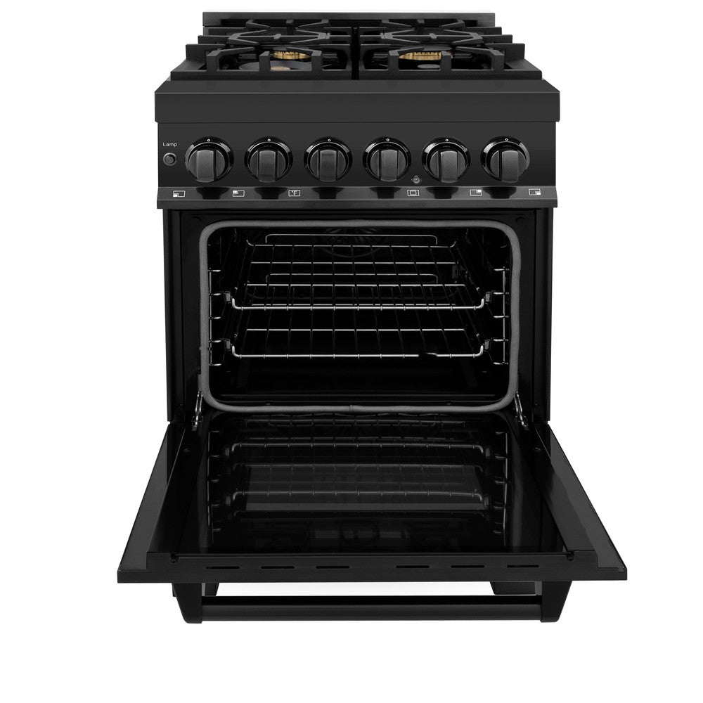 24" 2.8 cu. ft. Dual Fuel Range with Gas Stove and Electric Oven with Brass Burners RABBR24