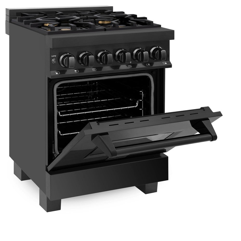 24" 2.8 cu. ft. Dual Fuel Range with Gas Stove and Electric Oven with Brass Burners RABBR24