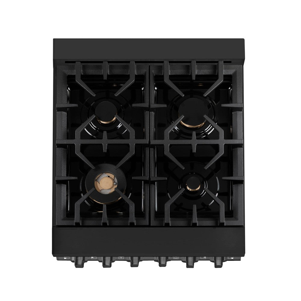 24" 2.8 cu. ft. Dual Fuel Range with Gas Stove and Electric Oven with Brass Burners RABBR24
