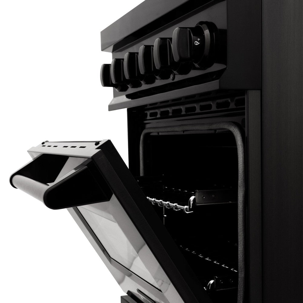 24" 2.8 cu. ft. Dual Fuel Range with Gas Stove and Electric Oven with Brass Burners RABBR24