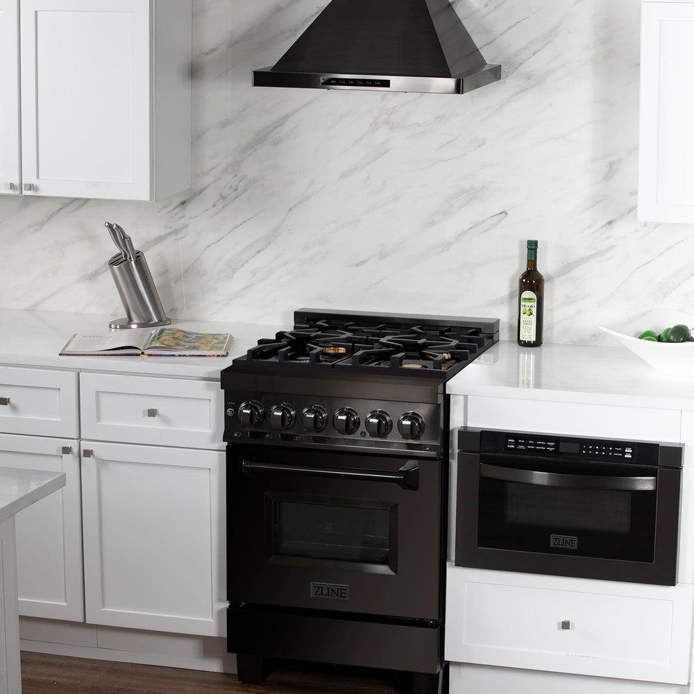 24" 2.8 cu. ft. Dual Fuel Range with Gas Stove and Electric Oven with Brass Burners RABBR24