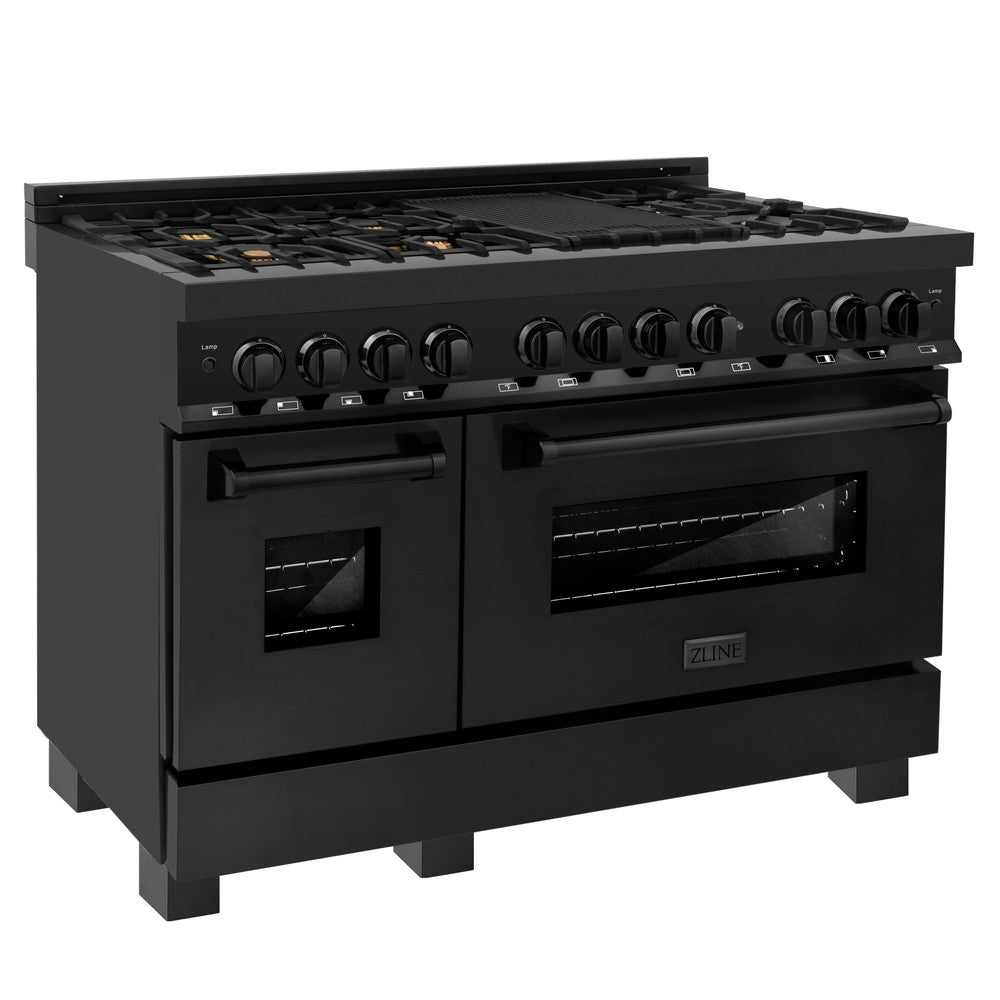 48" Stainless 6.0 cu.ft. 7 Gas Burner/Electric Oven Range with Brass Burners RABBR48